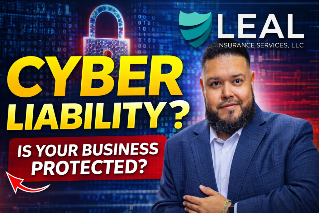 Cyber liability insurance for Texas small businesses explained by San Antonio insurance agent Luis Leal with focus on data breach protection, ransomware coverage, and POS system risk for restaurants and retail businesses