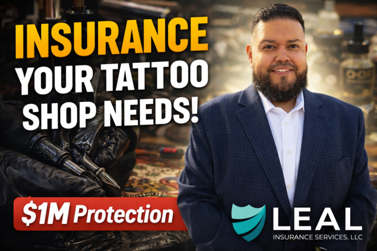 Tattoo shop insurance expert Luis Leal explaining coverage needed for Texas tattoo artists