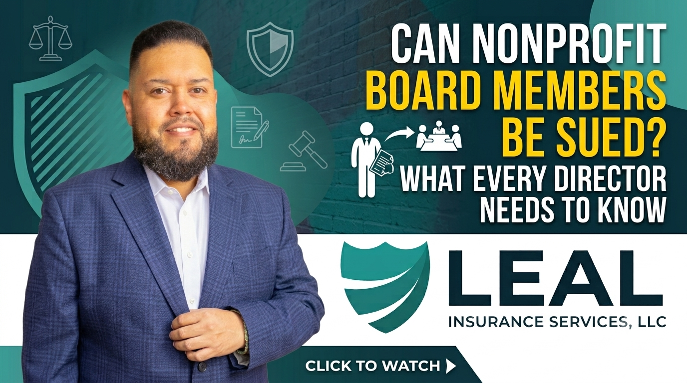 Can nonprofit board members be personally sued? Luis Leal explains nonprofit board liability, fiduciary duties, and D&O insurance.