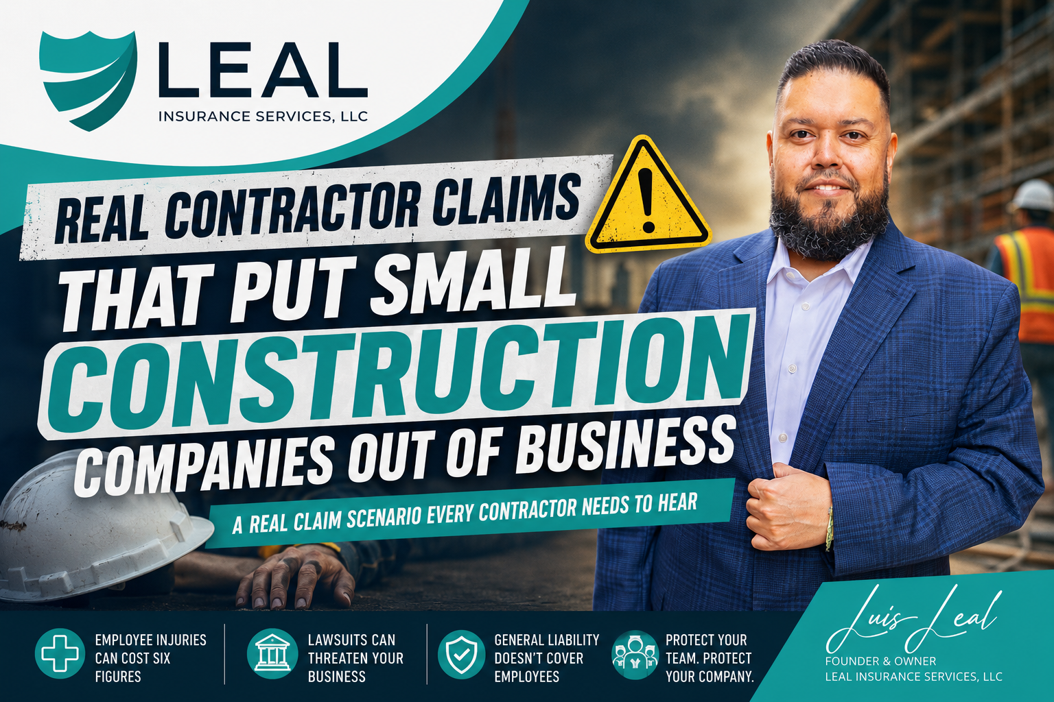 Texas contractor insurance advisor Luis Leal discussing an employee injury claim, Workers’ Compensation and the financial risks construction companies face.
