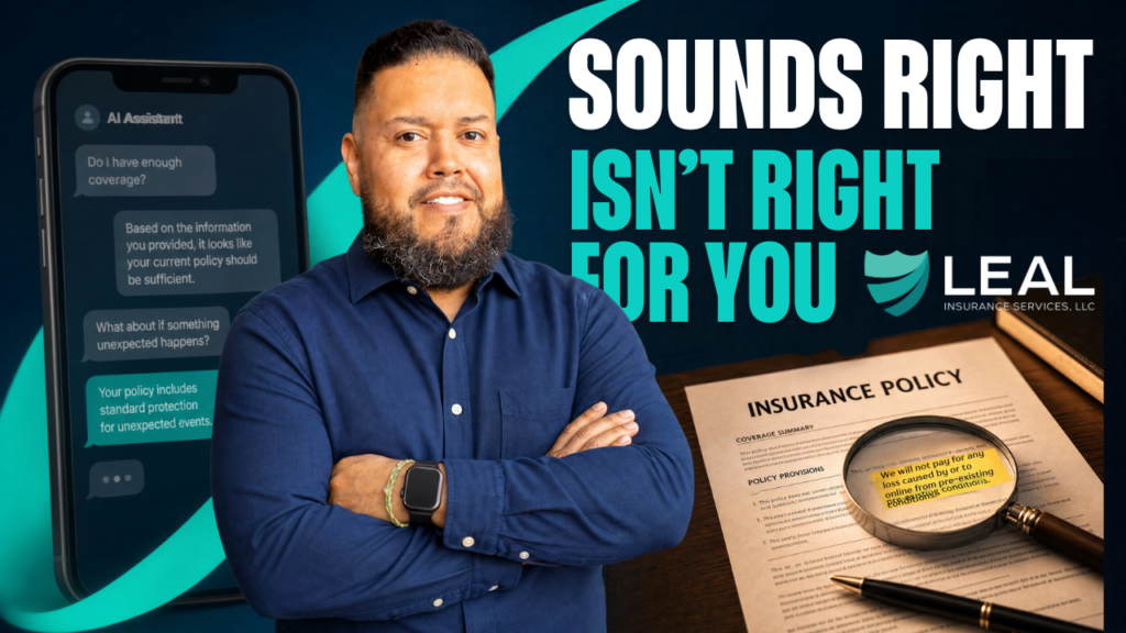 Luis Leal of Leal Insurance Services explains why AI-generated insurance advice may sound right but miss important coverage details.
